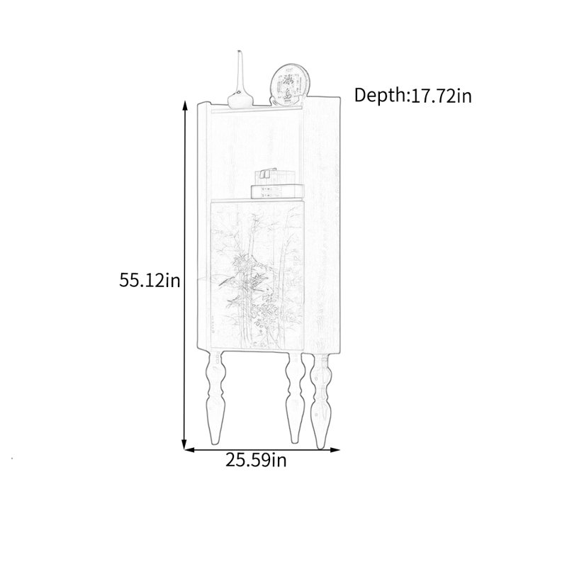 Armoire élégante en pin avec plateau large