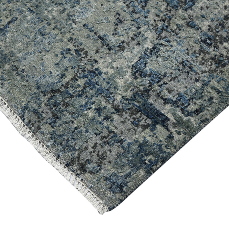 Mystique Abstract Area Rug in Blue, Rectangle 10' x 14'
