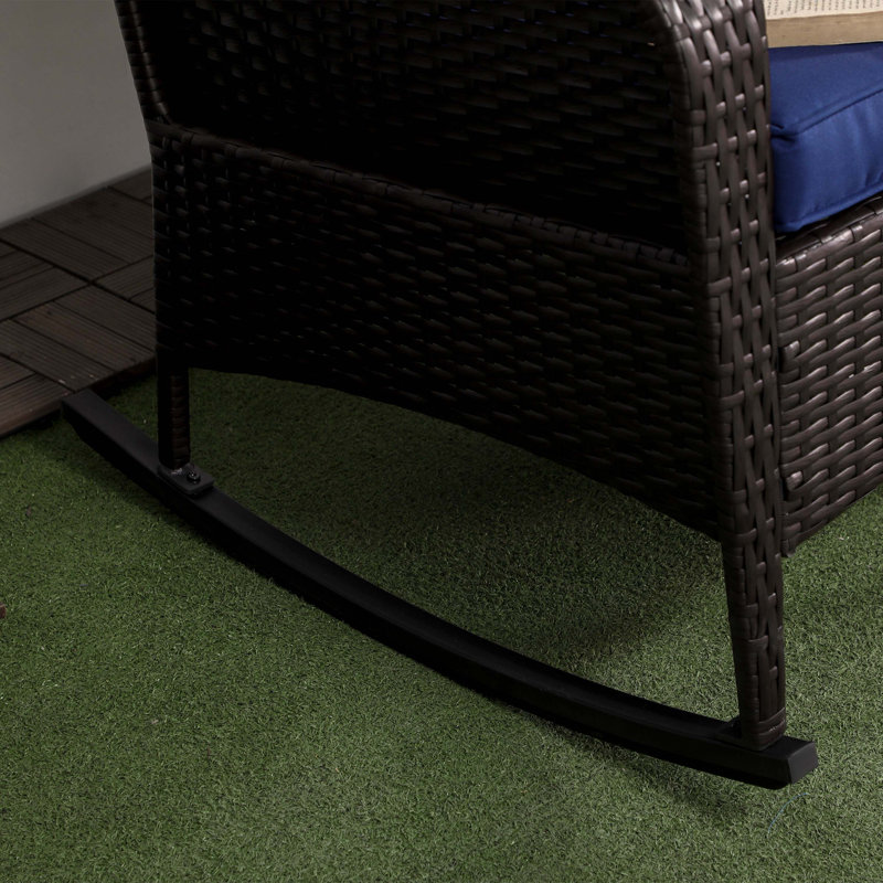 Chaise berçante en osier pour l'extérieur Outsunny