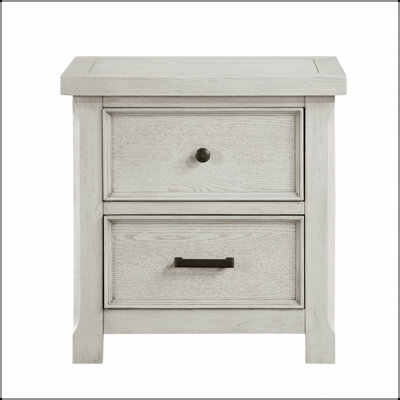 Table de chevet classique à 2 tiroirs en bois, parfaite pour un rangement élégant et fonctionnel