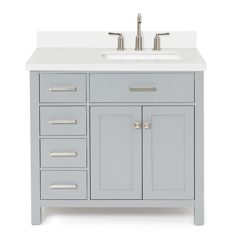 Ensemble de meuble-lavabo simple 37 po Abbate, gris