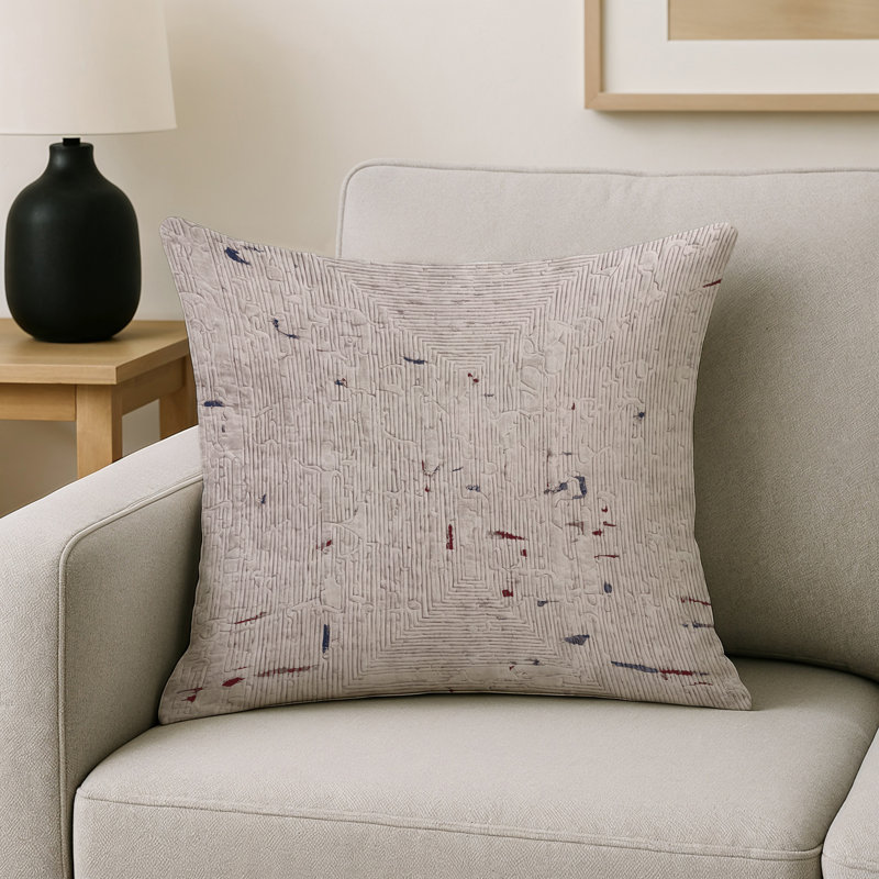Coussin décoratif intérieur et extérieur Modern, Gris abstrait 247, Carré 16 po