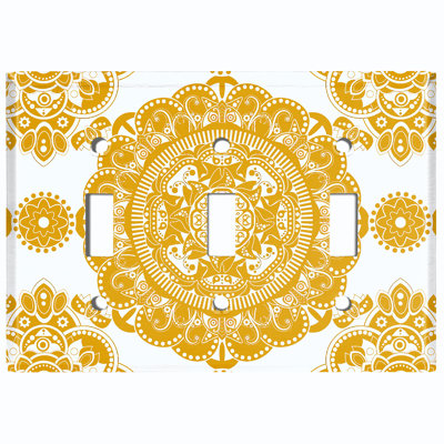 Patterned 3 - Gang Toggle Light Switch Standard Wall Plate