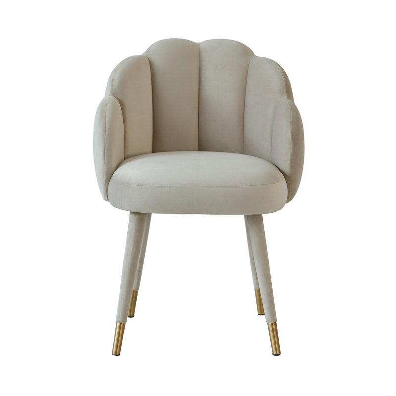 Chaise d'appoint capitonnée en velours, Velours gris clair