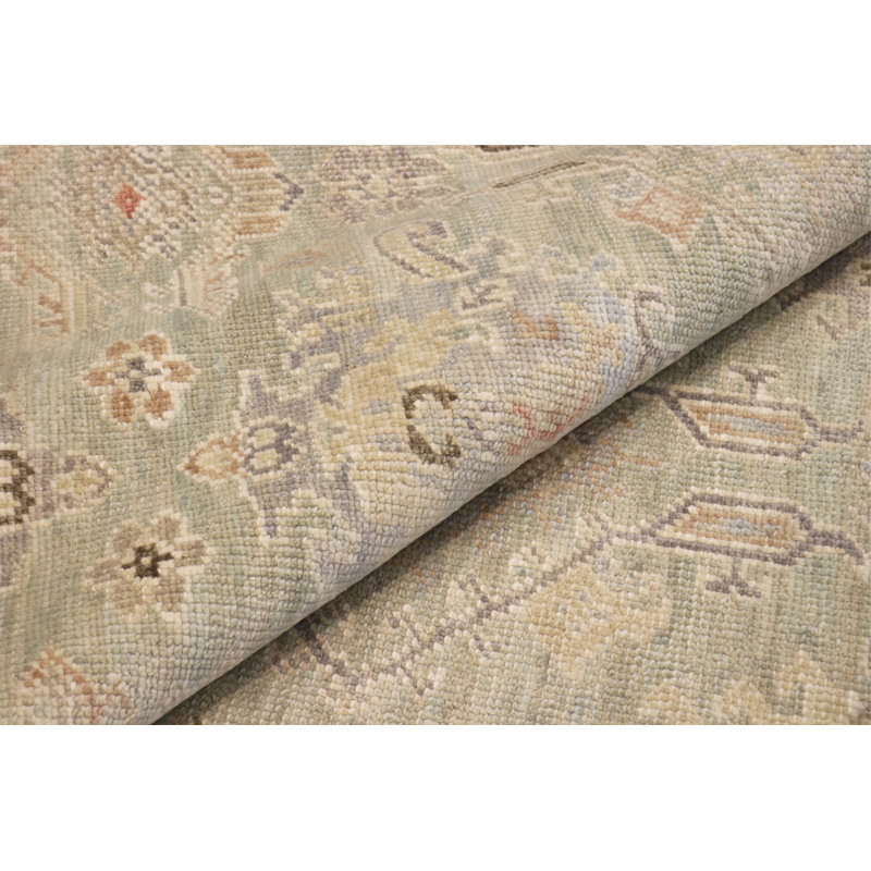 Oushak L. Green Wool Area Rug