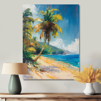 Green Blue Palm Trees Tropical Oasis I - Palms & Palm Trees Wall Art