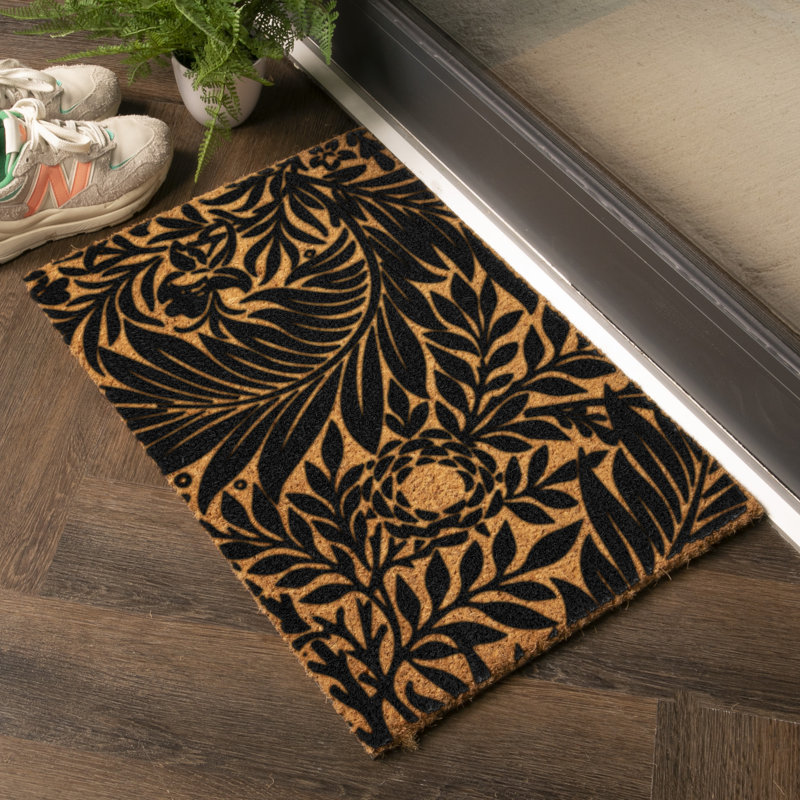 Caledon William Morris Lark Kitchen Mat, Black/Yellow