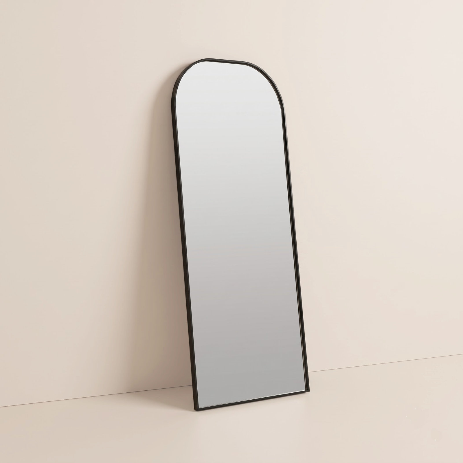 Sabine Metal Wide Arch Wall Mirror, 66" x 28", Black