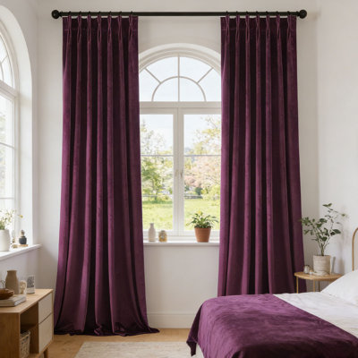  Rideaux à plis en velours moderne et minimaliste de luxe, occultant de 70% à 90%, tissu épaissi, 2 panneaux, pour le bureau de la chambre à coucher, créant une atmosphère de maison simple et confortable