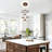 Modern Brown 4-light Led Pendant Chandelier, Adjustable Height