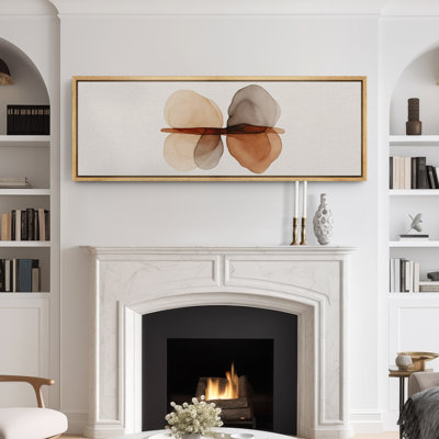 Large Framed Canvas Print Wall Art - Neutral Abstract Print for Minimalist Modern Wall Decor