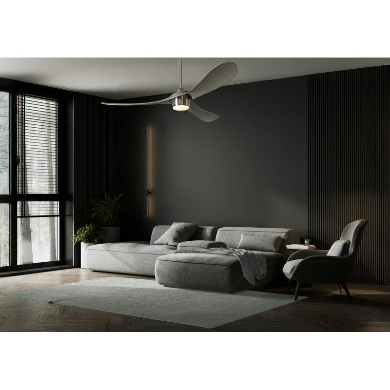 Aerocurve LED Smart Ceiling Fan, Brushed Steel