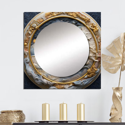 Konawa - Abstract Shapes Square Mirror Wall Art For Bathroom