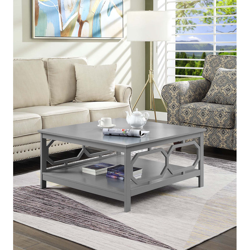 Table basse avec rangement l 36 po Minburn, Gris