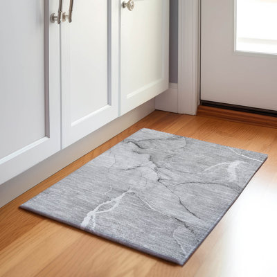 Tapis gris lavable à la machine de qualité supérieure 8 pi x 10 pi Cerrito AMF510