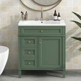 Pollark 30'' Single Bathroom Vanity with Ceramic Top