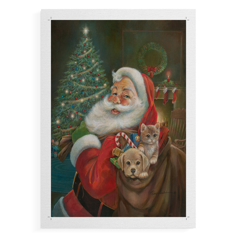 Père Noël - reproduction de toile seulement - non encadrée, H 18 po x l 12 po