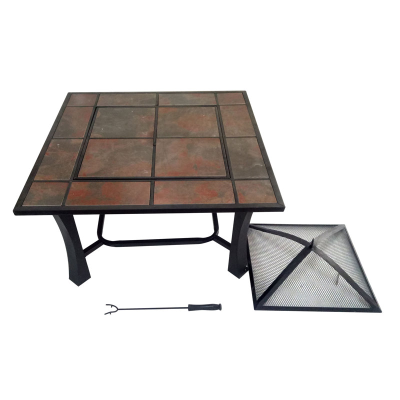 Goswick Square Wood Burning Smokeless Fire Pit Table