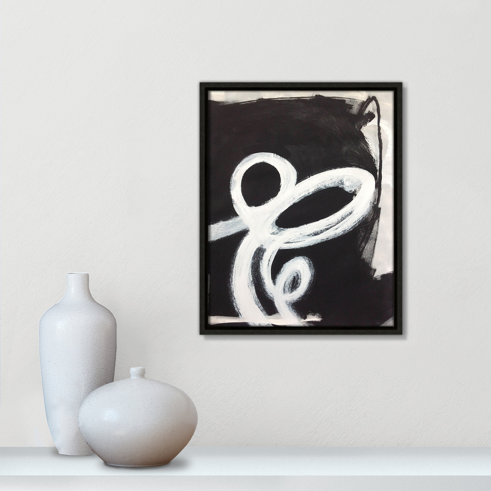 Bronte "Swirly Swirls II" Print, 15.5" H x 12.5" W x 2" D, Espresso Floater Framed, No Mat