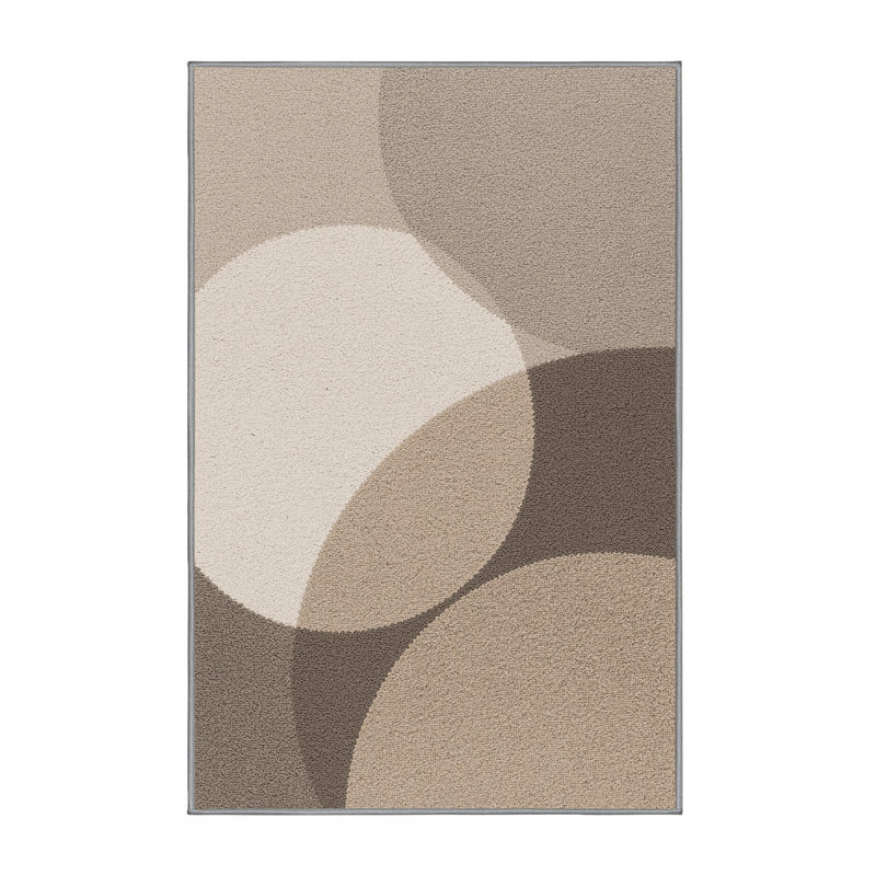 Tapis gris moelleux moelleux de couleur unie Minimalist, 7 x 10