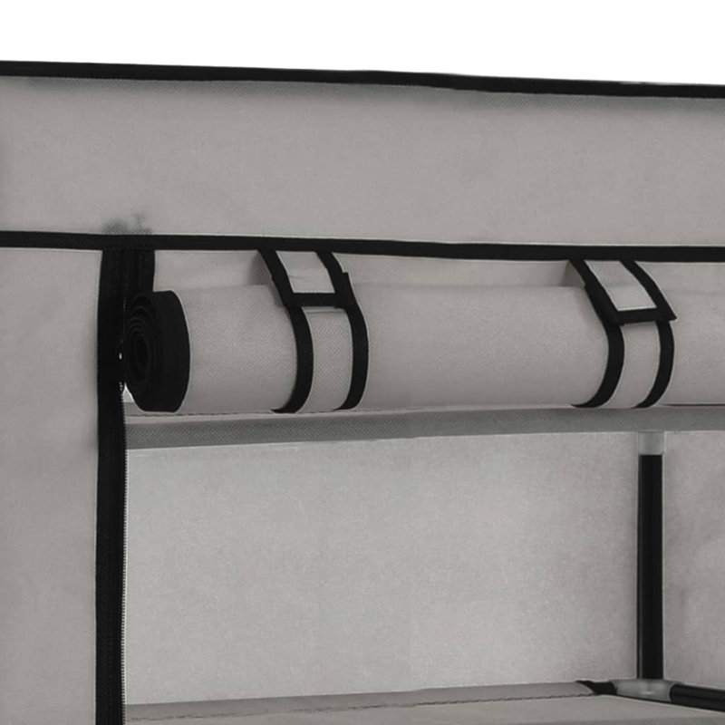 vidaXL Shoe Cabinet Gray Iron, Polypropylene Medium Lightweight