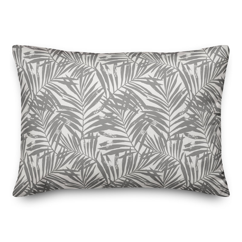 Floral Throw Pillow, Gray