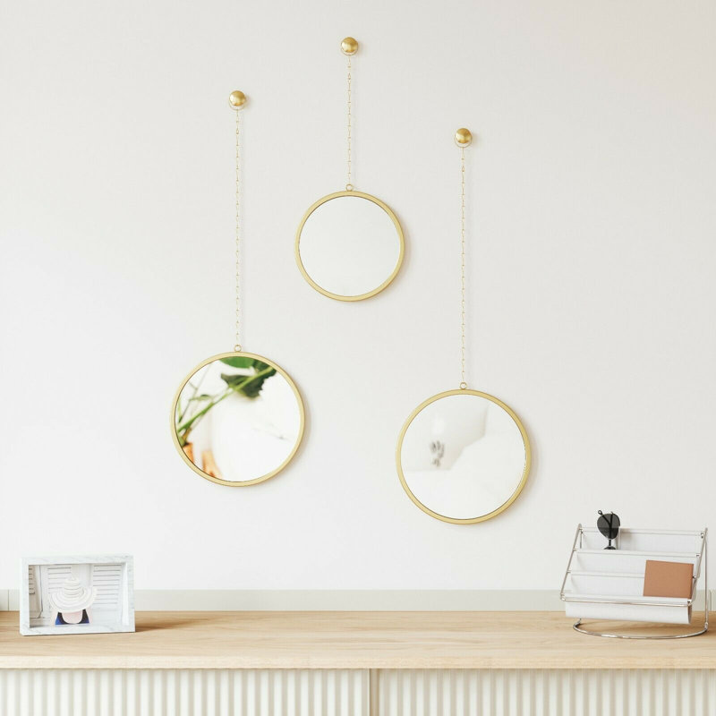 Winn Metal Flat Wall Mirror, Gold