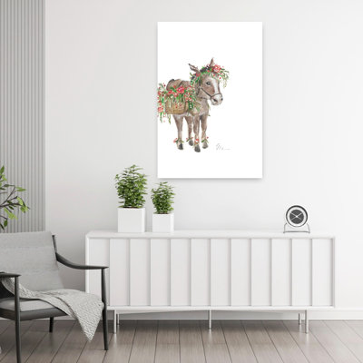 Christmas Donkey II 1 Piece Wrapped Canvas Wall Art