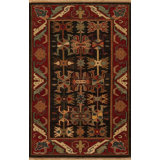 Discovery Rectangle 3'11" x 6' Area Rug in Black/Red/Brown