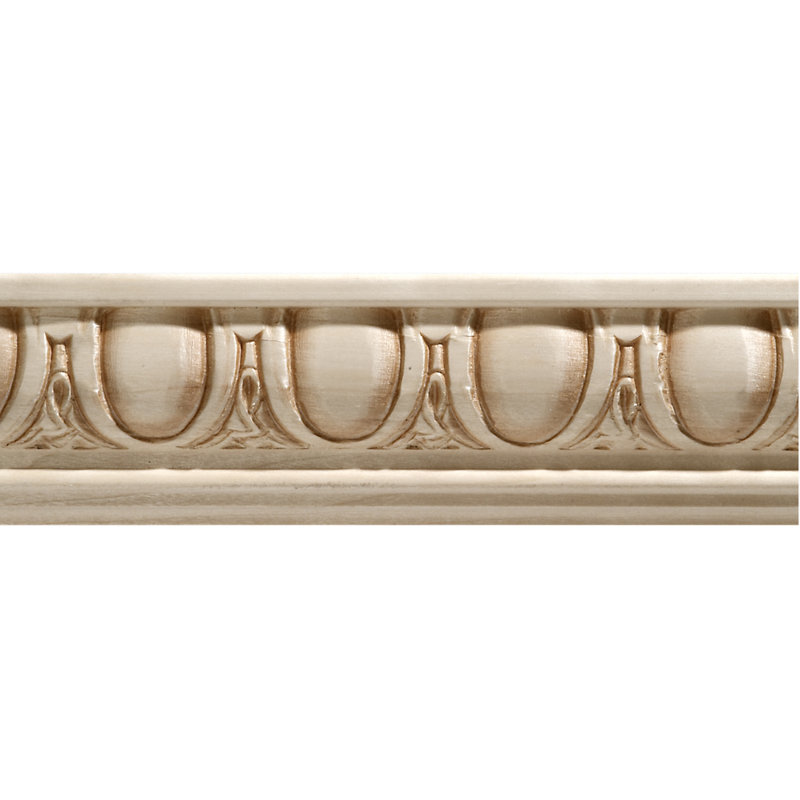 8-ft Unfinished White Hardwood Egg and Dart Chair Rail Moulding