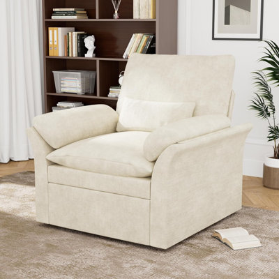 Fauteuil d'appoint pivotant à 360 °, fauteuil rembourré confortable