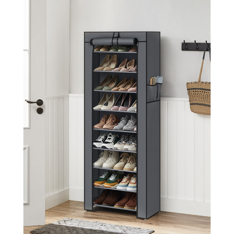 27 Pair Shoe Storage Cabinet, Grey/Brown/Blue