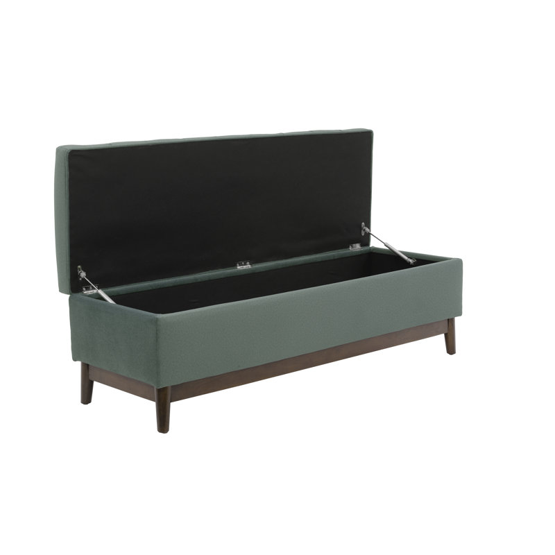 Brooke Channel Tufted Lift Top Storage Bench, Geen
