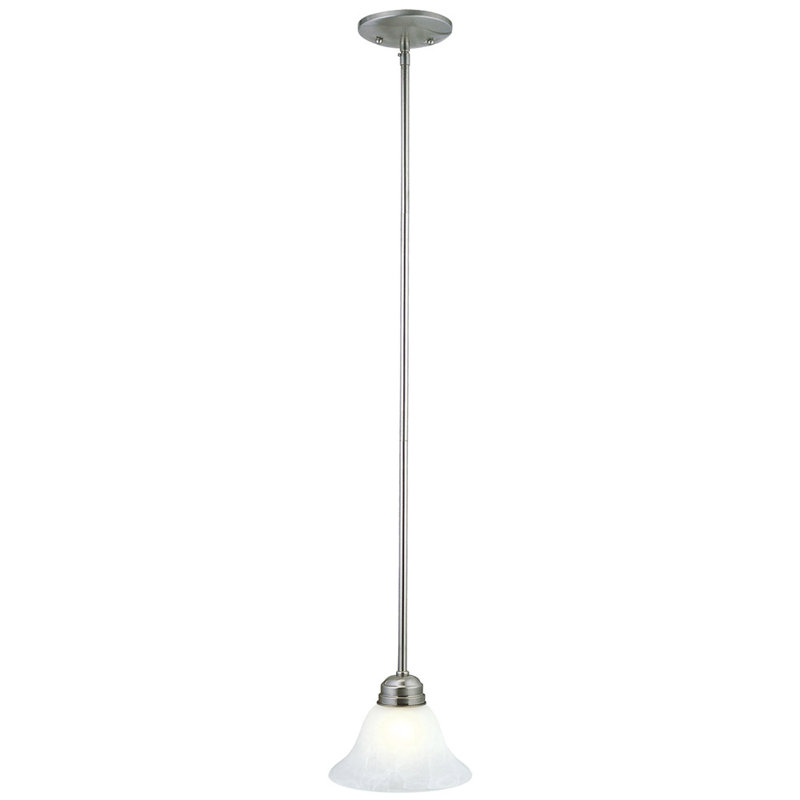 Luminaire suspendu conique à 1 lumière Kalona, Nickel satiné