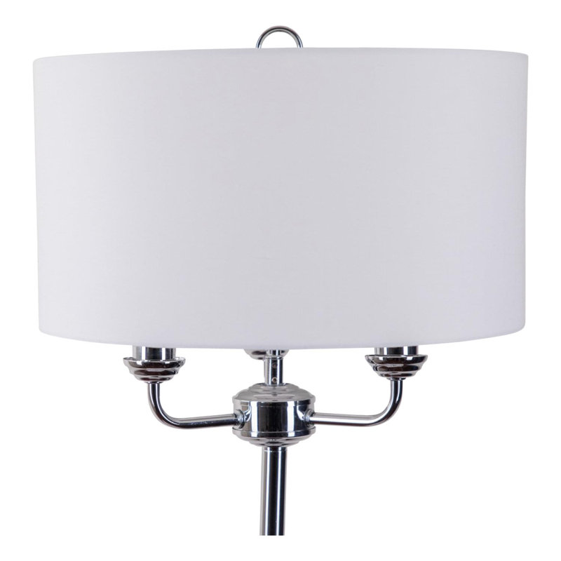 Larock 154cm Standard Floor Lamp Set, Polished Chrome, Cream