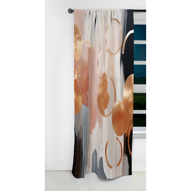 Fenderson - Shapes Abstract Blackout Curtain - 1 Panels, 52" W x 95" L