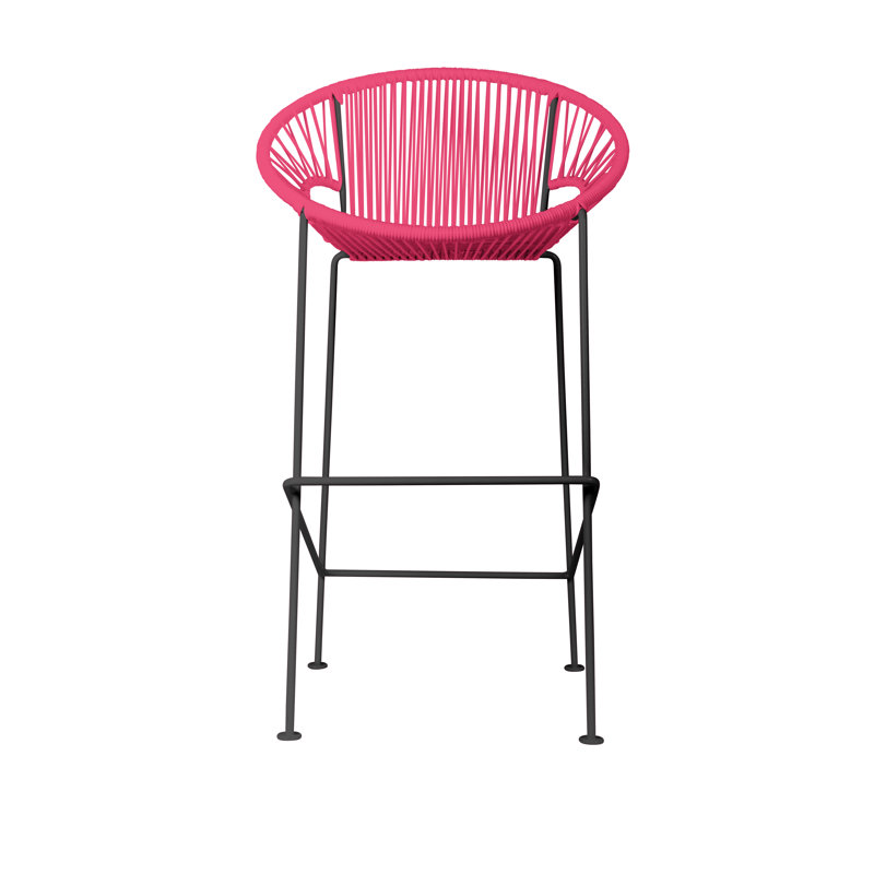 Tabouret de bar Alaena Puerto, Noir, Rose