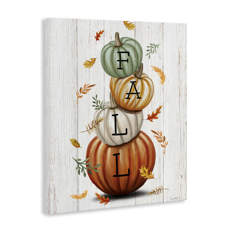 «Falling Leaves & Pumpkin Stack», conception par Elizabeth Tyndall, H 20 po x l 16 po