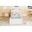 Lit simple pour enfants, lit plateforme simple en bois avec tête et pied de lit, blanc-1791741281-1791741280