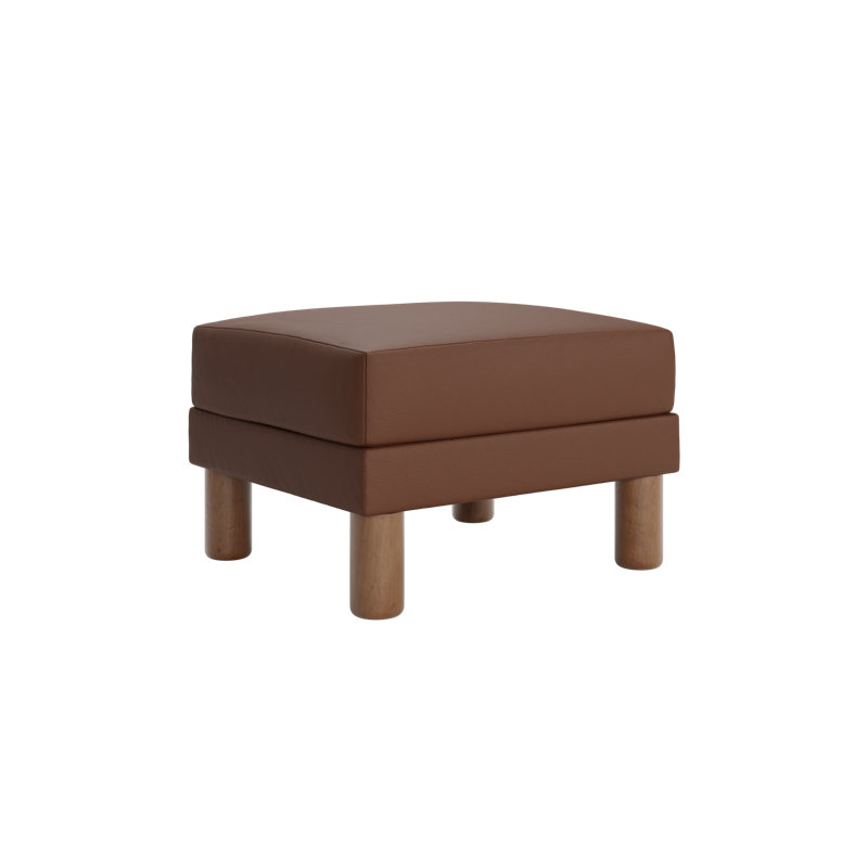Essential Ottoman, Terra Cactus Leather, Cylinder