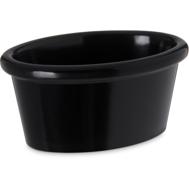 Melamine Smooth Oval Sauce Ramekin, 2 oz, Black