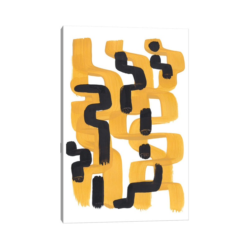 Mustard Wiggle Two by EnShape - Wrapped Canvas Print, 66.04 cm H x 45.72 cm W x 3.175 cm D
