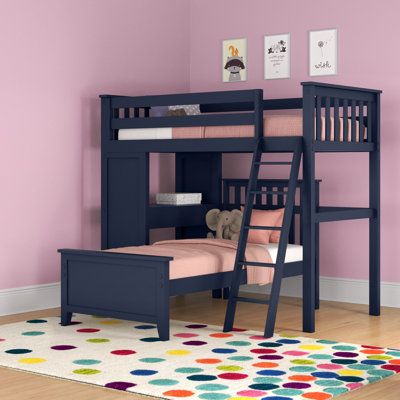 Bugbee Kids Twin Over Twin Bunk Bed with Drawers