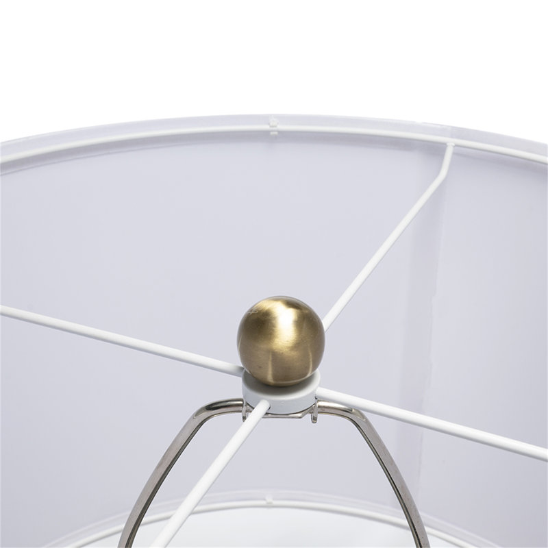 Lampe de table en forme de géode dorée D16 x 27,5 po avec abat-jour tambour blanc (assemblage de l'abat-jour requis)