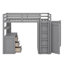 Lit mezzanine avec tiroirs, bureau et garde-robe-828654919
