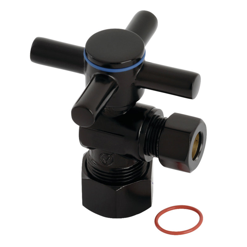 Kingston Kingston Concord 5/8 "X 3/8" D.O. Comp, robinet d'arrêt à angle quart de tour, Noir mat