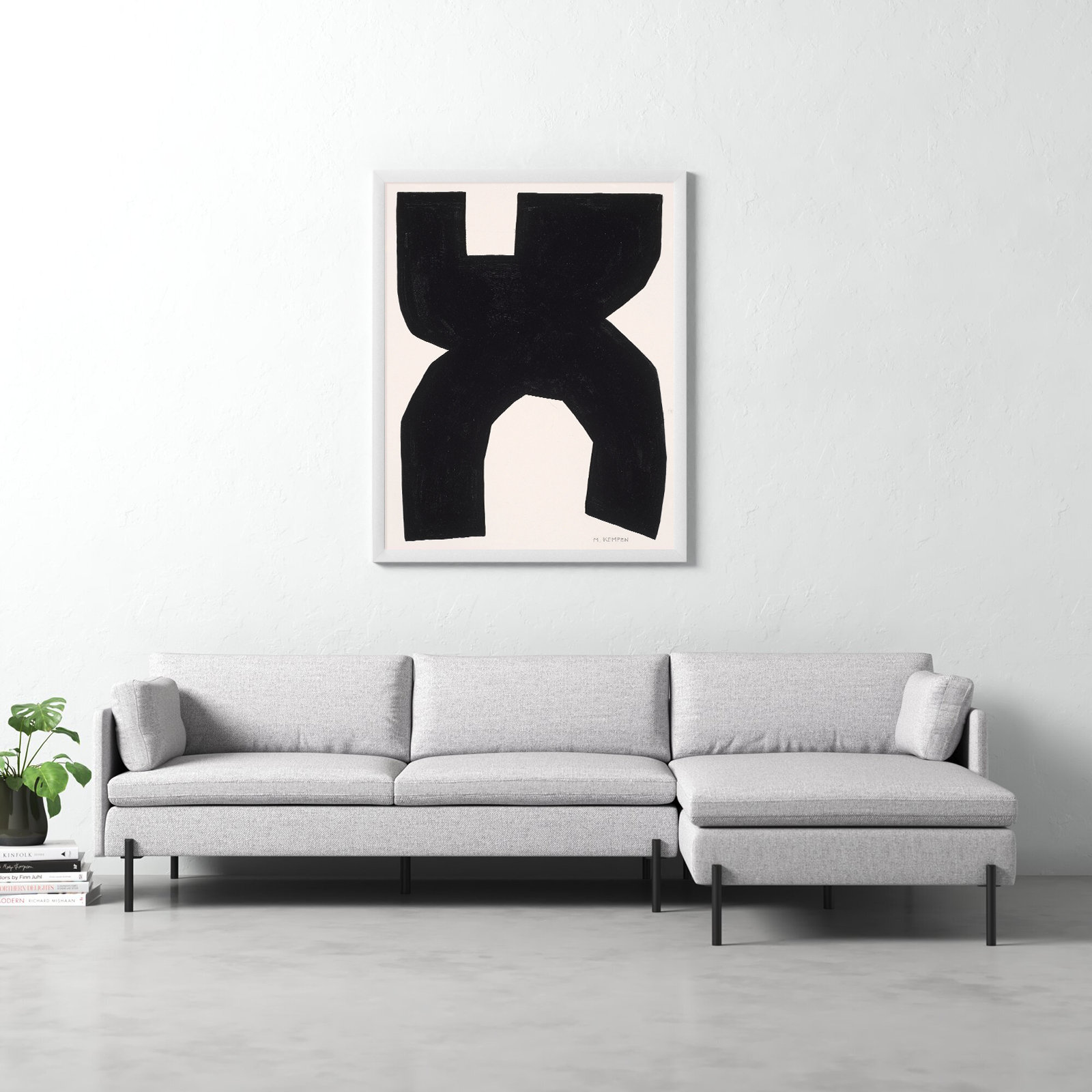 Module On White 1 by Michael Kempen, White, 50" H x 40" W x 1.25" D