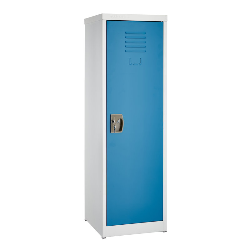 48" Blue and Off-White Steel Freestanding Locker with Adjustable Shelving