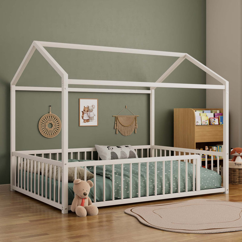 Structure de lit Montessori, Blanc, Double