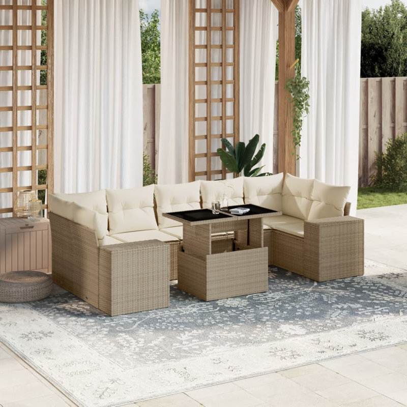 Ensemble de canapé de jardin modulaire en rotin PE 7 pièces Vidaxl
